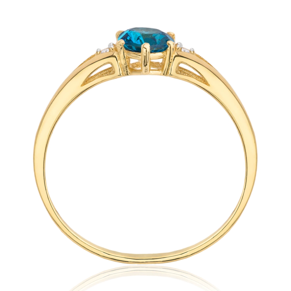 Gold Ring Zirkonie nur ein Smaragd