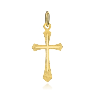 Krzyżyk złoty zdobiony ze żłobieniem