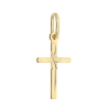 Krzyżyk złoty żłobiony z diamentowaniem duży