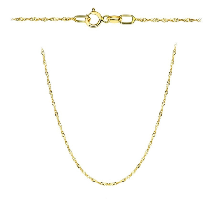Łańcuszek złoty - splot singapure 40 cm super lekki pr. 375
