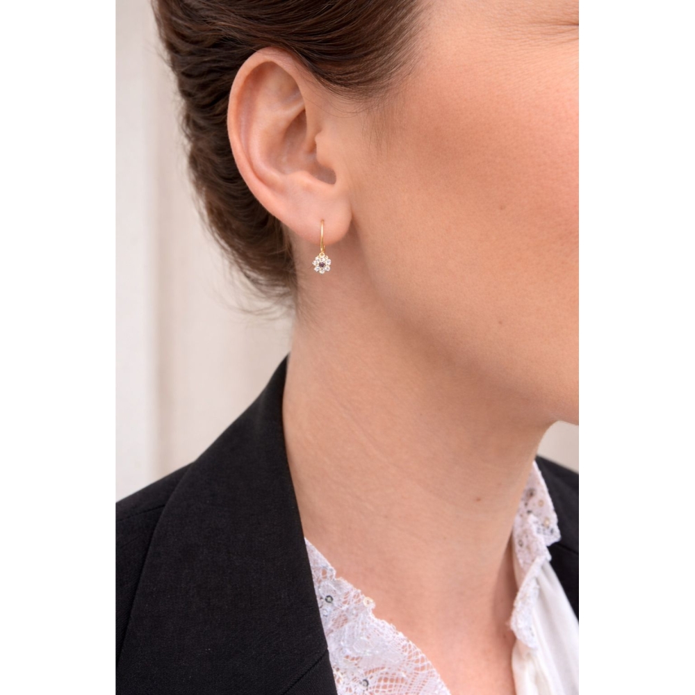 Kolczyki dziecięce złote 585 Rubinowa Iskierka