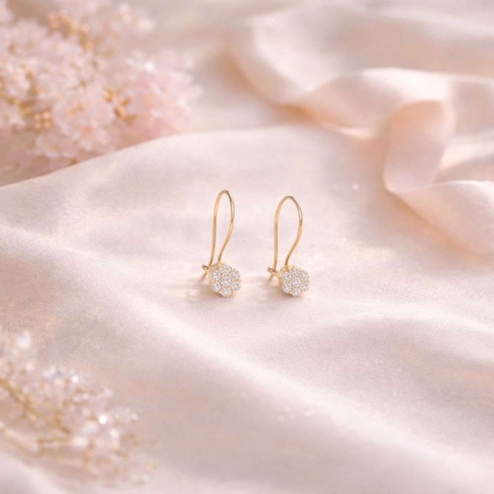 Kolczyki złote 333 Krystaliczna Iskierka