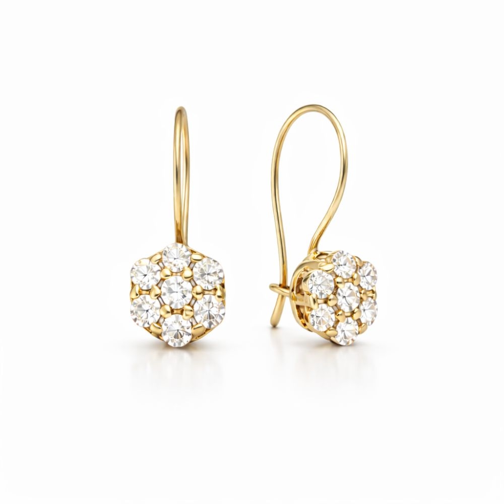 Kolczyki złote 333 Krystaliczna Iskierka