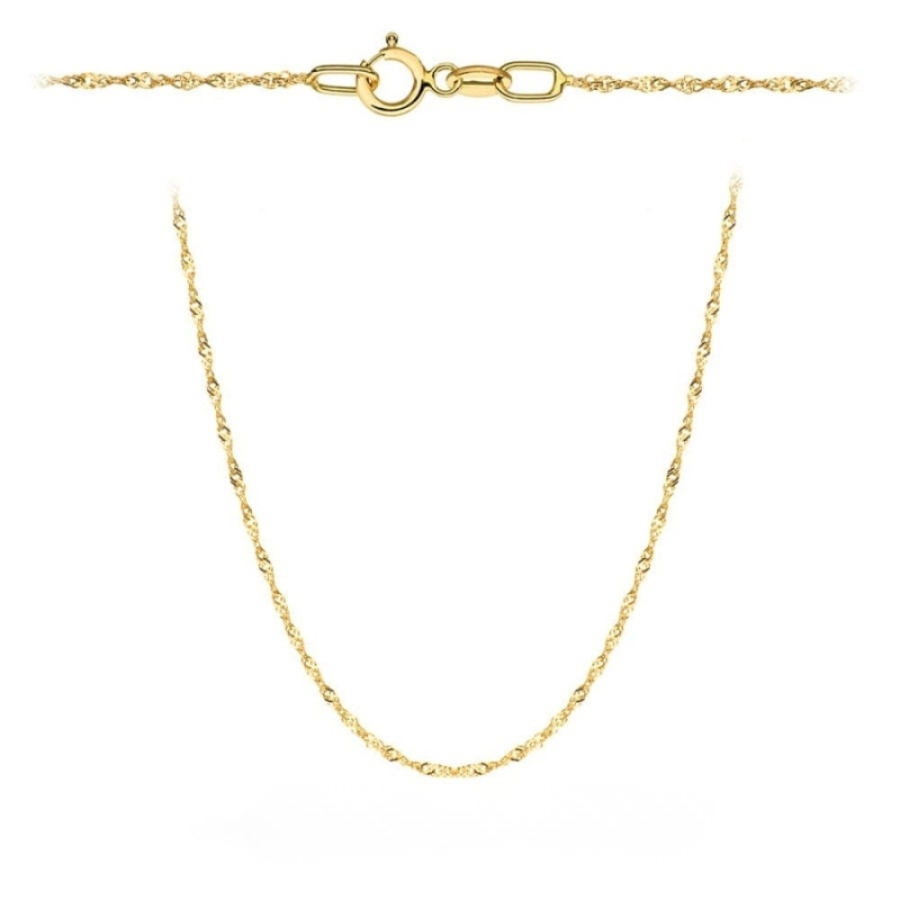 Łańcuszek złoty - splot singapure 40 cm super lekki pr. 585