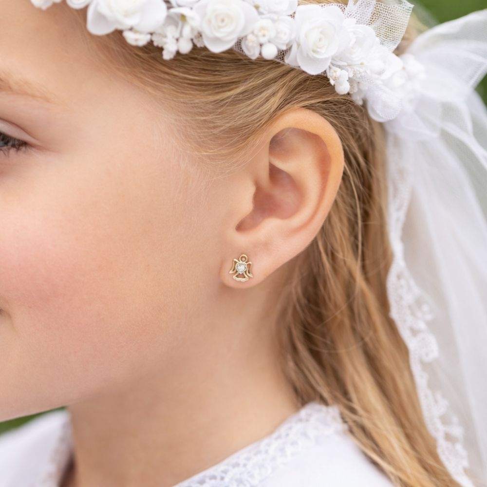 copy of Kolczyki dla dziewczynki aniołek z cyrkonią próba 333