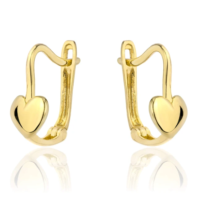 Kolczyki na Komunię Świętą złote próba 333 serduszka