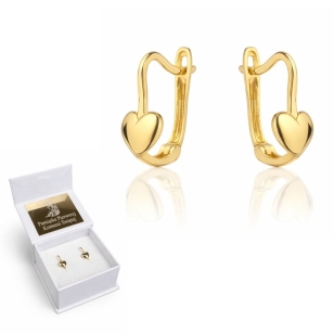 Złote kolczyki serduszka zdobione Cyrkoniami  próba 585 K3.2373P | ERgold