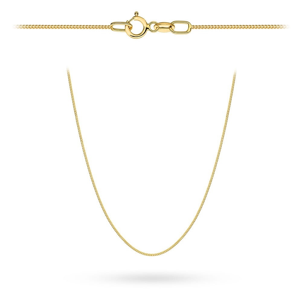 Łańcuszek złoty pr. 375 - splot pancerka gładka 40 cm super lekki