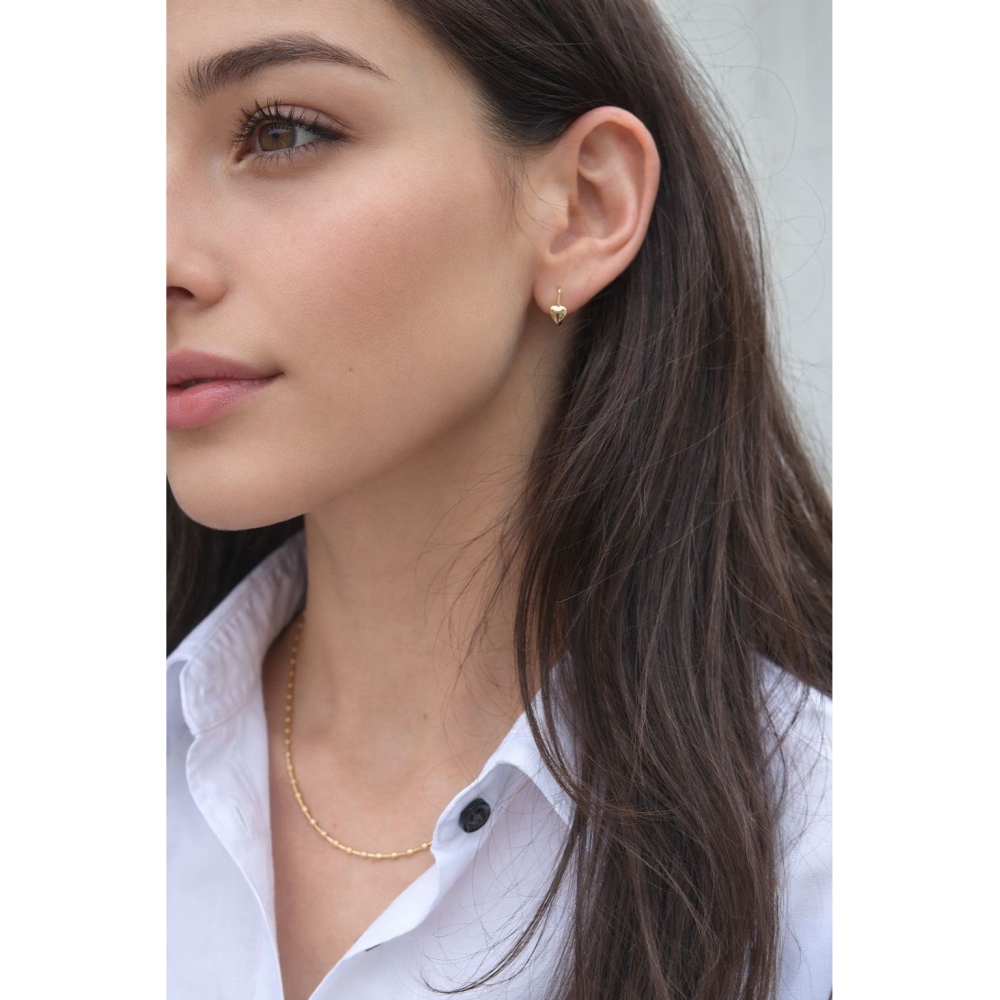 copy of Złote kolczyki serduszka zdobione Cyrkoniami  próba 585