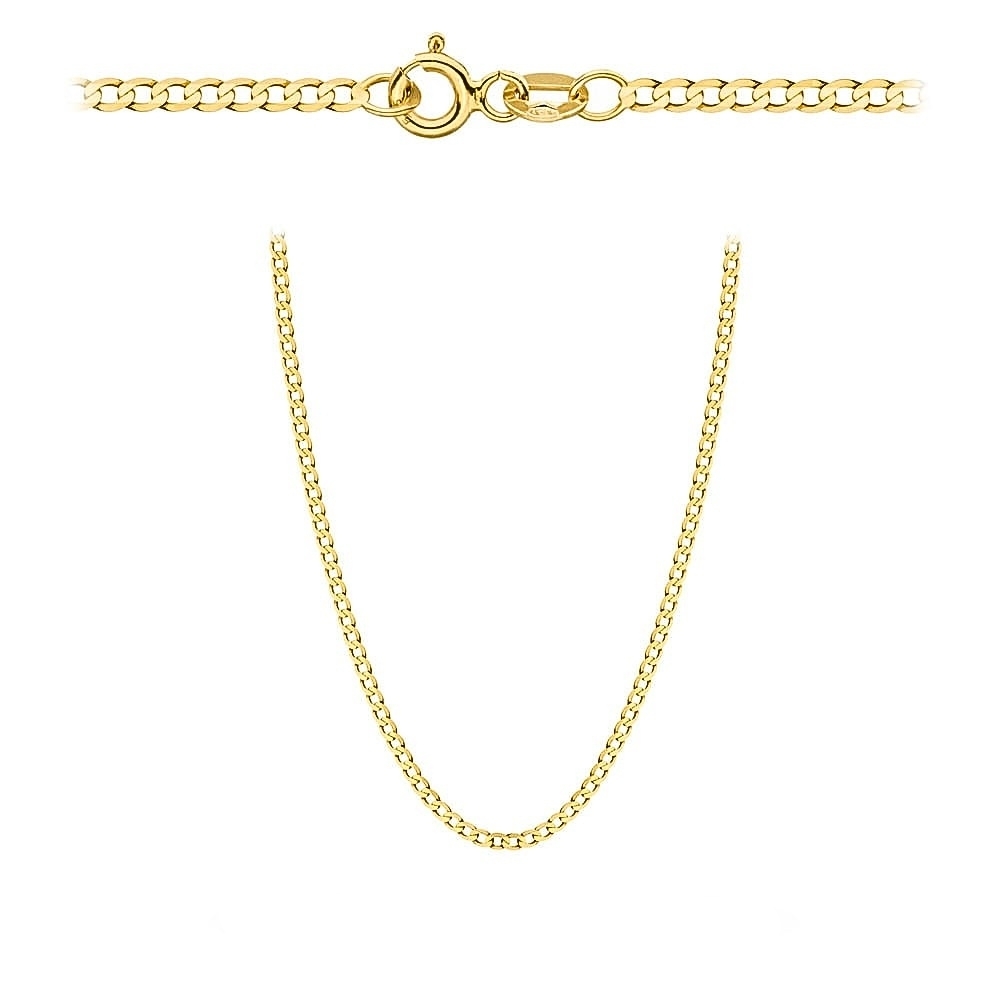 Łańcuszek złoty pr. 375 - splot pancerka gładka 50 cm