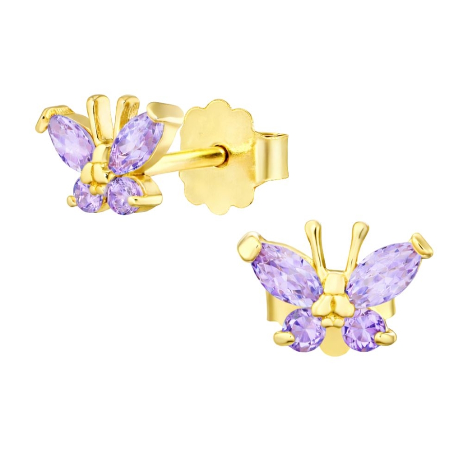 Goldene Ohrringe BUTTERFLIES grün K1.158z| ergold