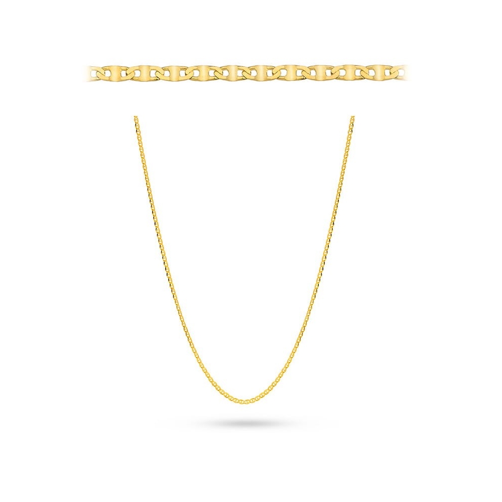 Łańcuszek złoty pr. 375 o splocie gucci płaski 40 cm