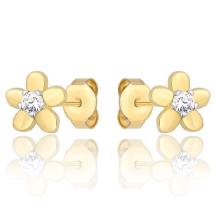 GOLDENE OHRRINGE ZIRKONE BLUMEN K2.1179b | ergold
