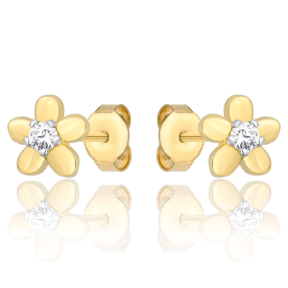 GOLDENE OHRRINGE STRASSSTEINE BLAUE BLUMEN