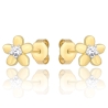 GOLDENE OHRRINGE STRASSSTEINE BLAUE BLUMEN
