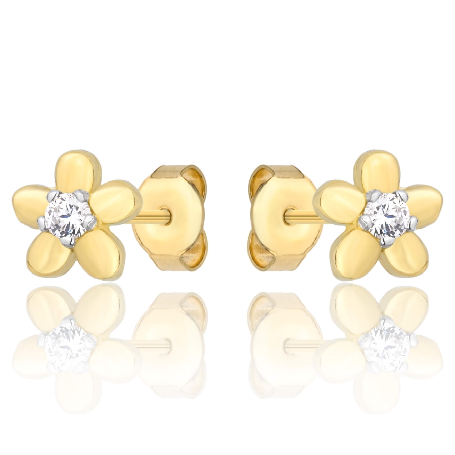 GOLDENE OHRRINGE ZIRKONE BLUMEN K2.1179b | ergold