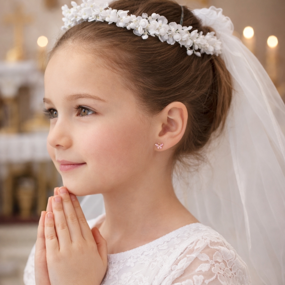 copy of Goldene Ohrringe BUTTERFLIES hellrosa