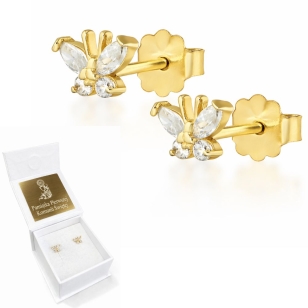 Goldene Ohrringe BUTTERFLIES hellrosa K1.158rr| ergold
