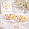 Goldene Ohrringe BUTTERFLIES hellrosa K1.158rr| ergold