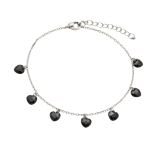 Srebrna bransoletka z czarnymi kamieniami SB22| ERgold