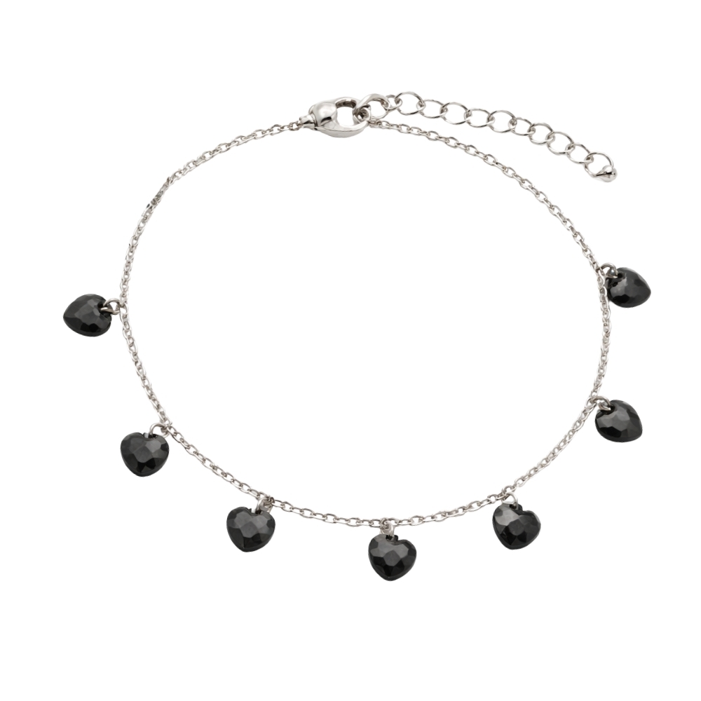 Srebrna bransoletka z czarnymi kamieniami