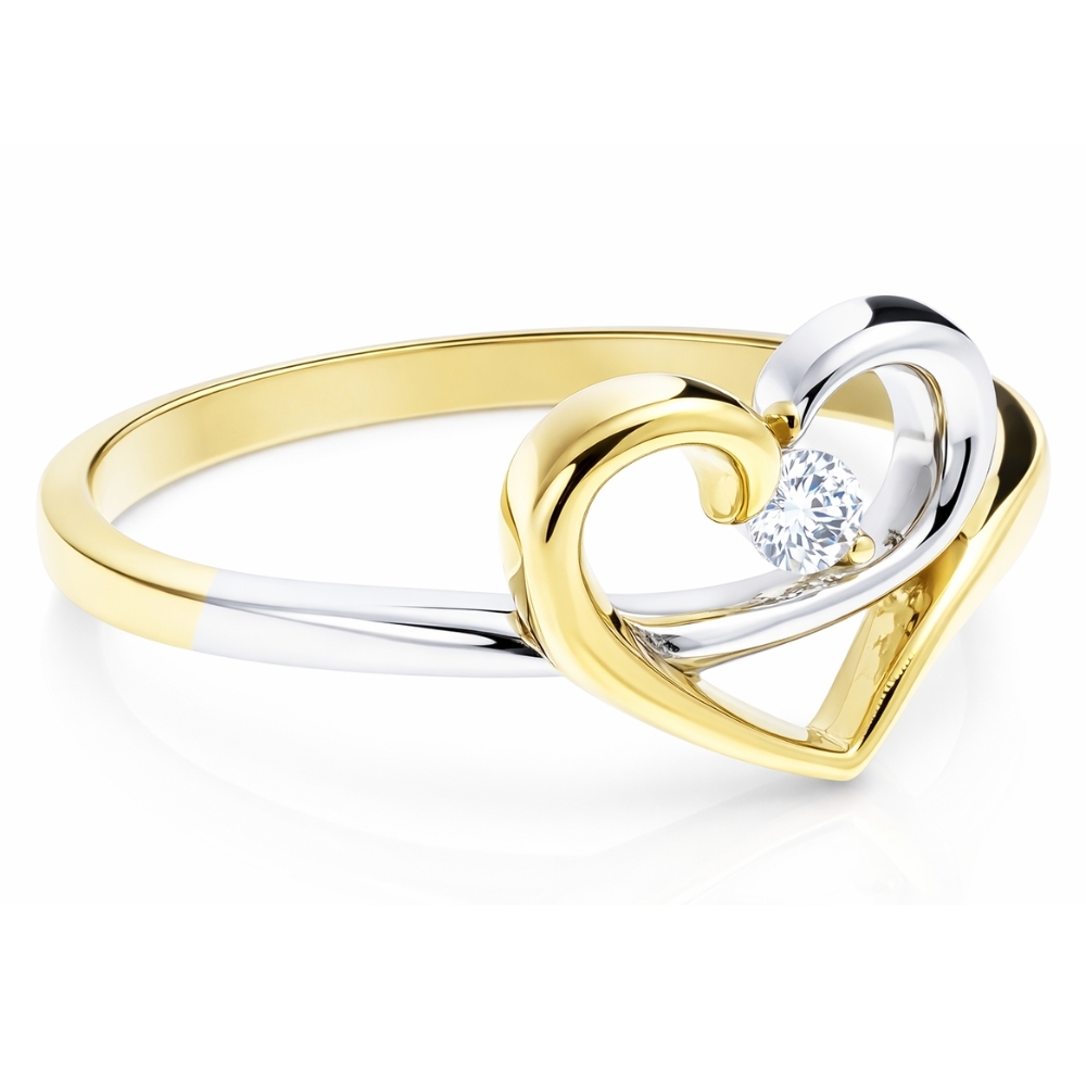 GOLDENES RINGMUSTER HERZ STRASSSTEINE