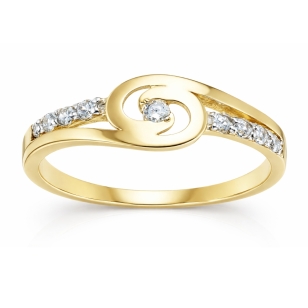 Fein eingestreuter Goldring mit Zirkonia P3.1564 | ergold