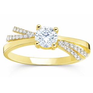 Gold Ring Zircon Interwoven Muster P3.1553 | ergold