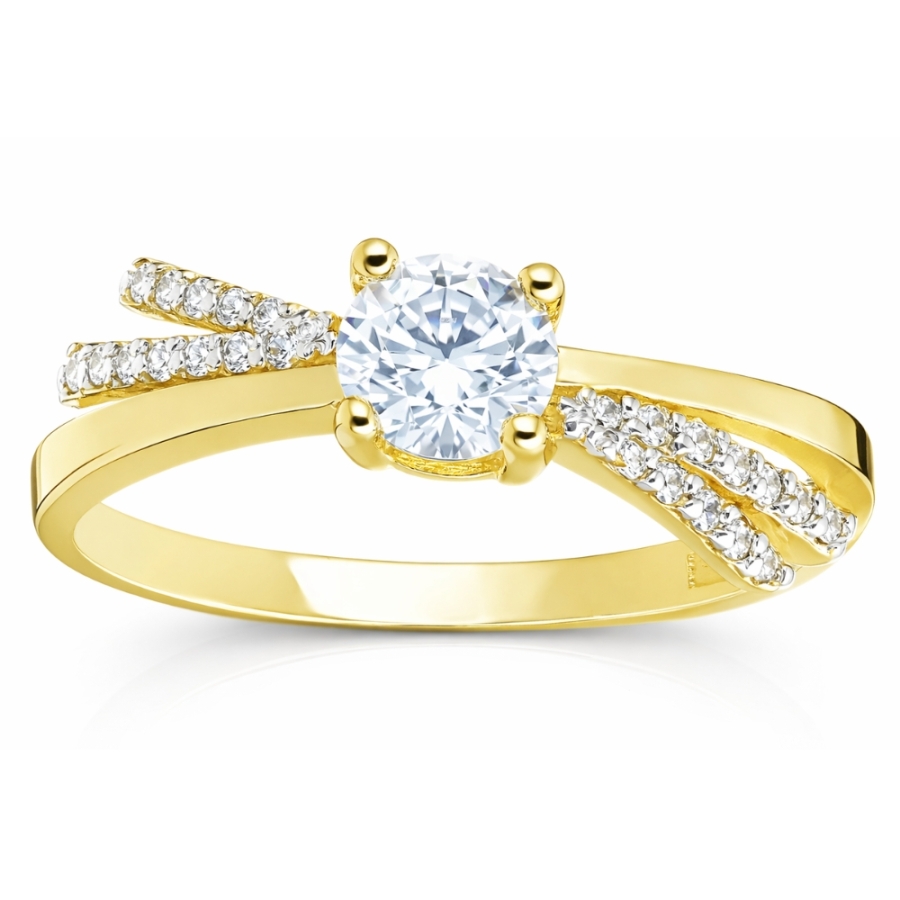 Gold Ring Zircon Interwoven Muster P3.1553 | ergold