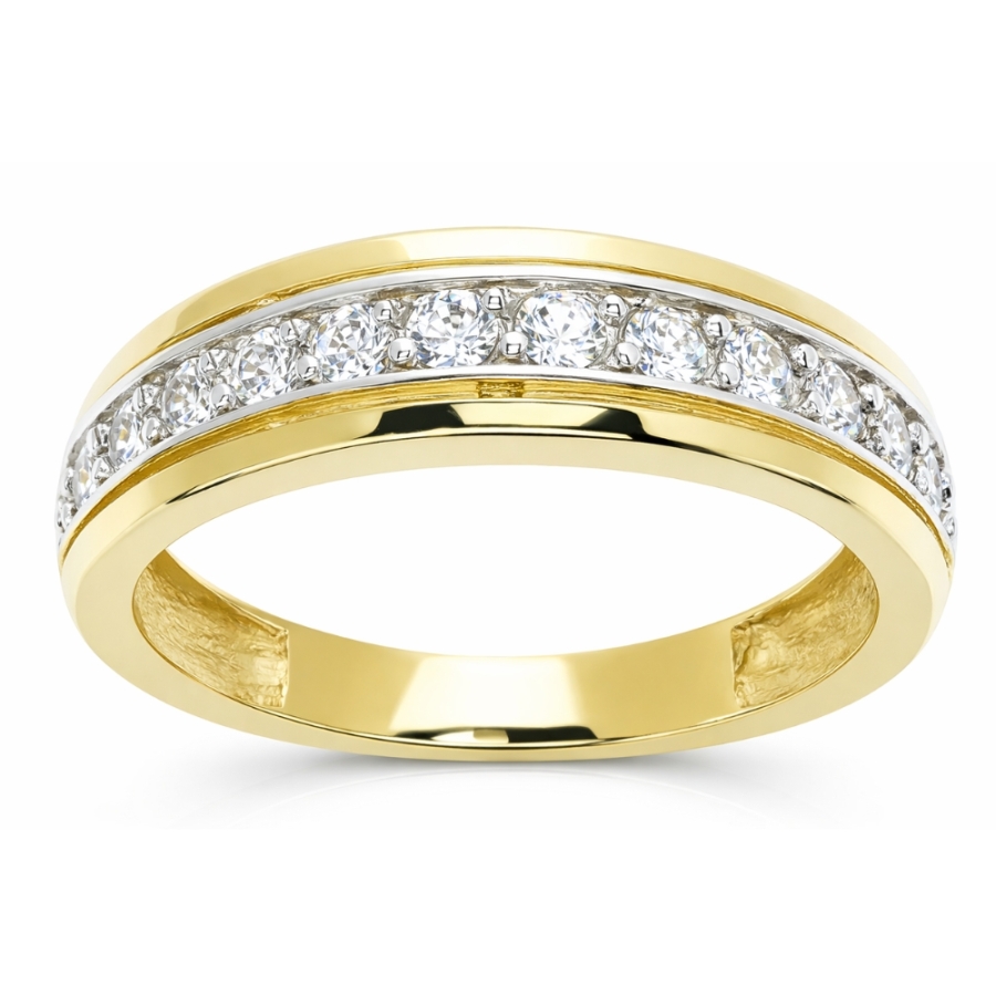 Pierścionek obrączka z cyrkoniami próba 585 P3.1502P | ERgold