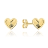 Kolczyki złote diamentowane serduszka w gładkiej oprawie pr. 585