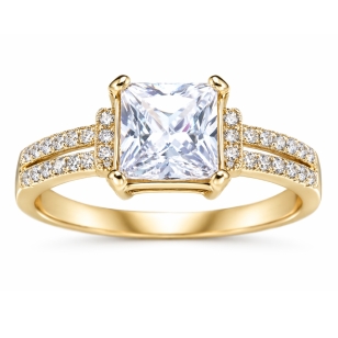 Pierścionek z kwadratową cyrkonią 333 P3.1585 | ERgold