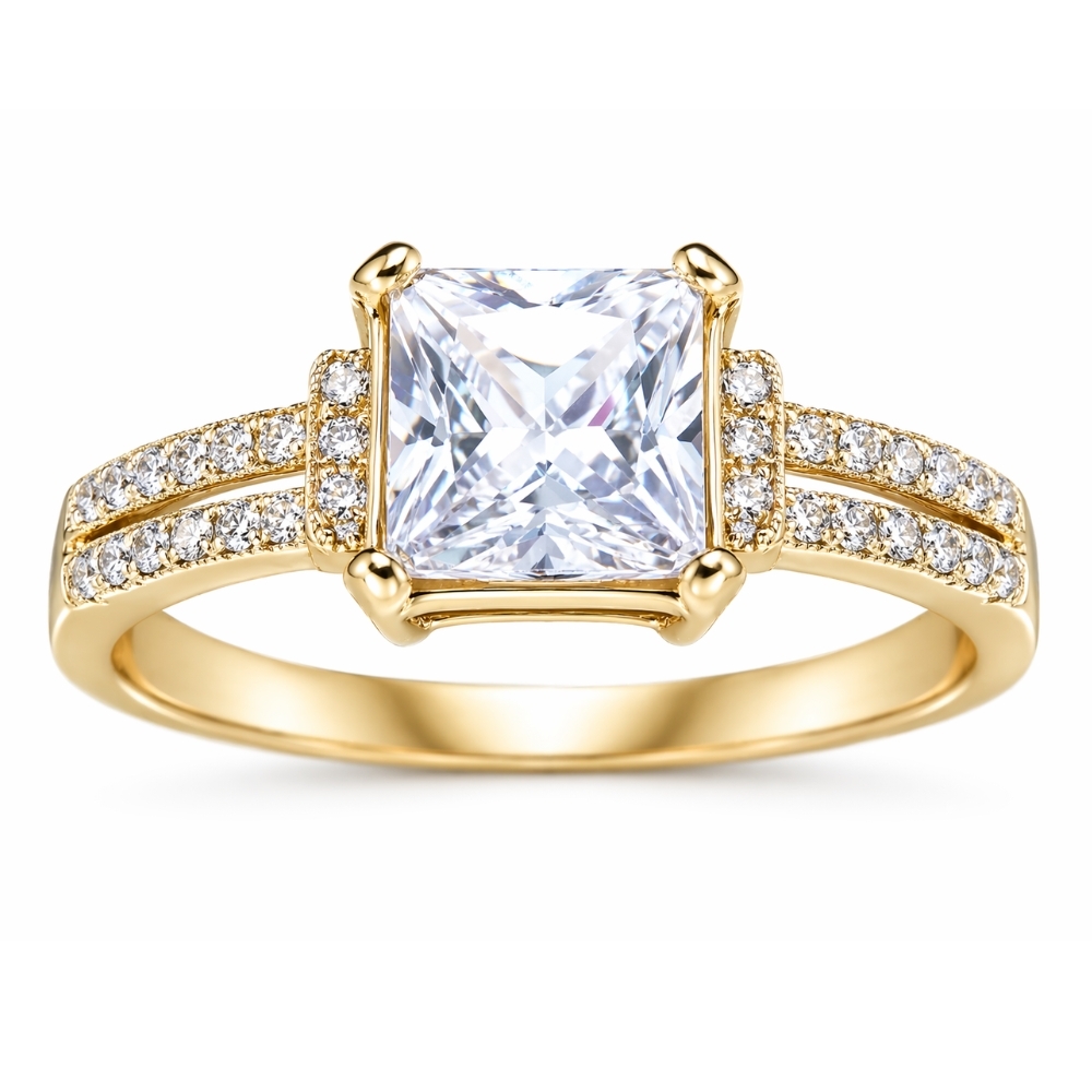 Goldener Verlobungsring großer Stein