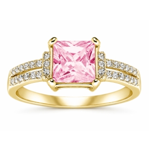 Gold Verlobungsring Großer rosa Stein 585 P3.1585rP | ergold