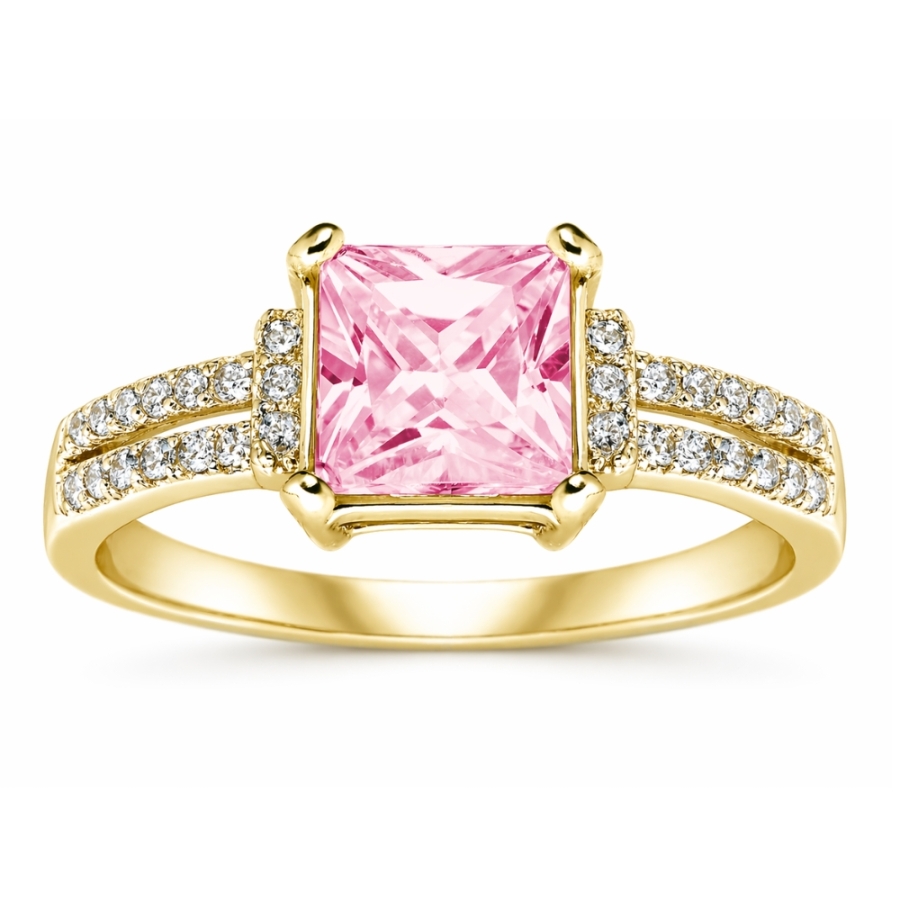 Gold Verlobungsring Großer rosa Stein 585 P3.1585rP | ergold