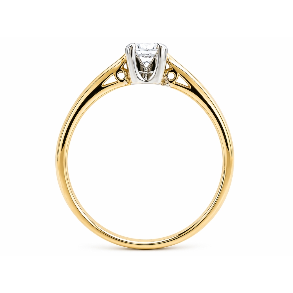 Oryginalny złoty pierścionek zaręczynowy próba 333