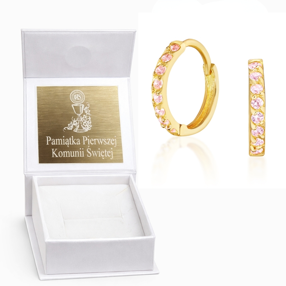 copy of Princess Sparkle Gold Ohrringe Rosa Steine 585