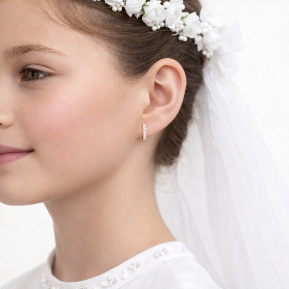 copy of Princess Sparkle Gold Ohrringe Rosa Steine 585