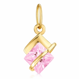 Złota zawieszka różowa Przepaska W2.R.przepaska| ERgold