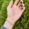 Pozłacana 14k bransoletka kolorowe kamienie i kulki | ERgold