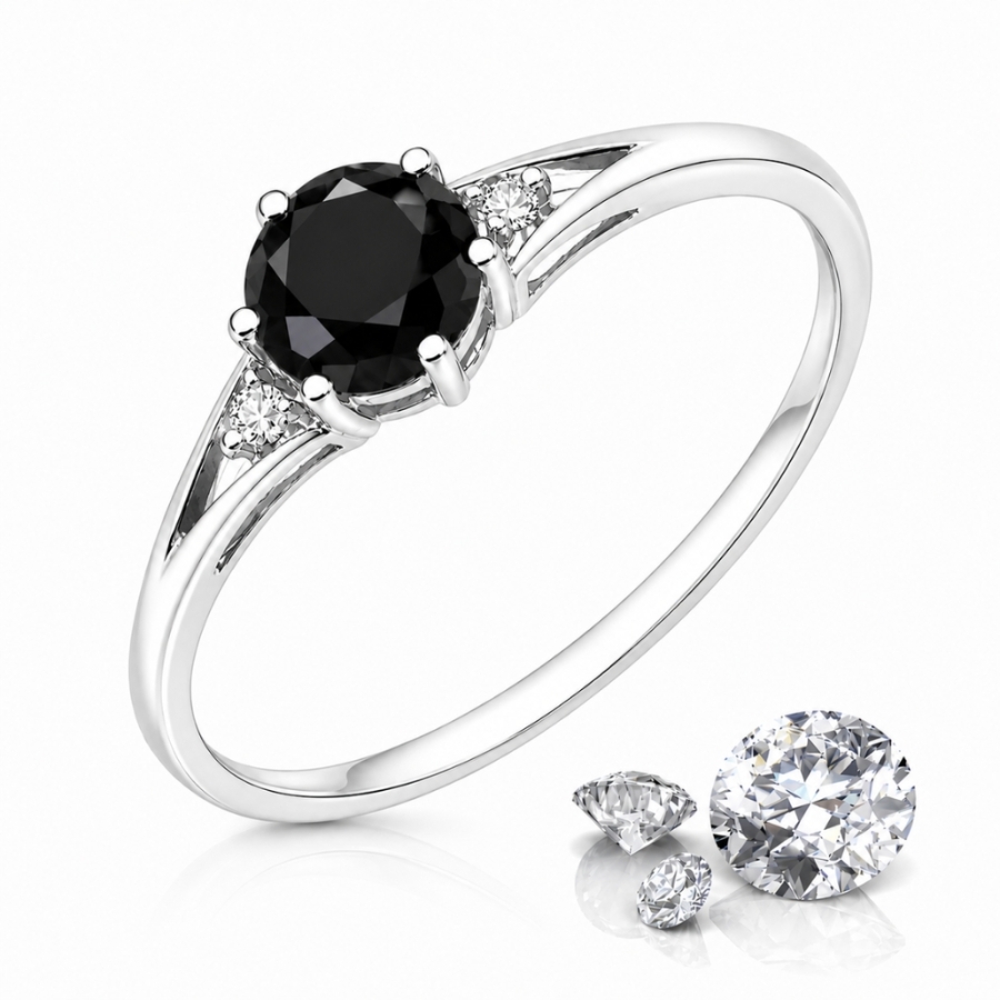 Gold Ring Zirconie Nur ein Smaragd | ergold