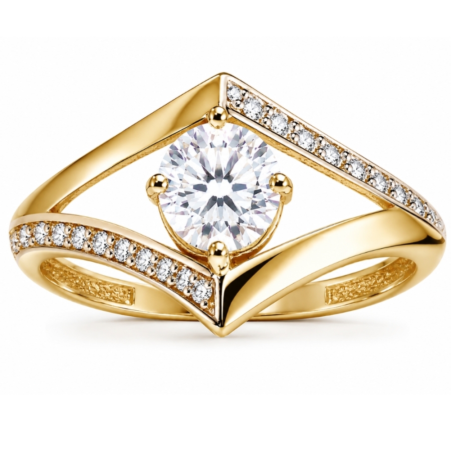 Gold Ring Zirkonia Modernes Muster P3.1550 | ergold