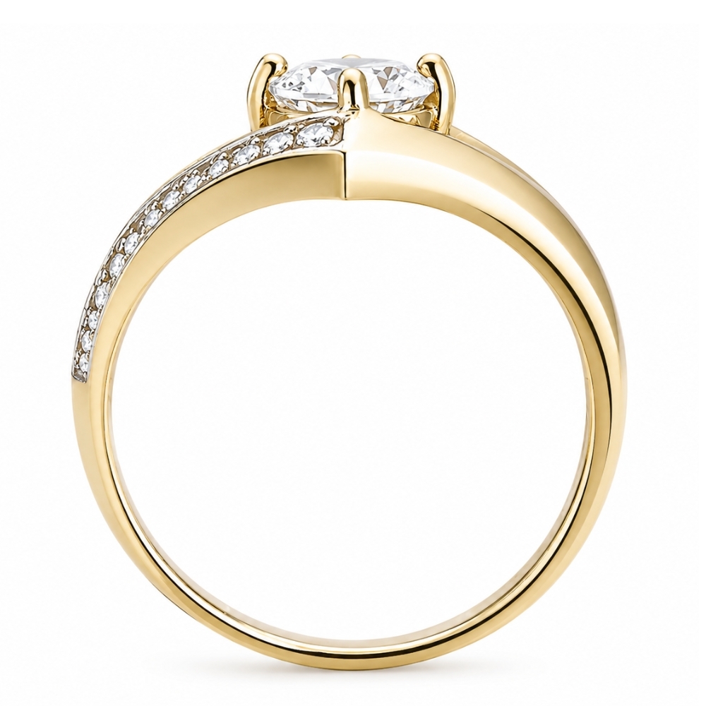 Goldener Ring Zirkon Modernes Design