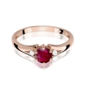 Różowe złoto Pierścionek 585 Rubin 0,60ct diamenty | ERgold