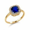 Gold Ring Zirconie Nur ein Smaragd | ergold