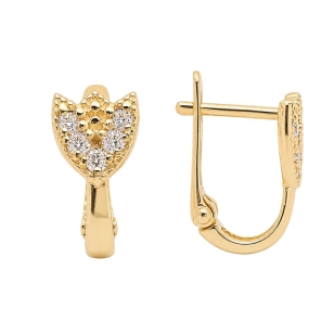 SCHÖNE GOLDENE OHRRINGE mit Strasssteinen AWNING 585 K1.188P | ergold