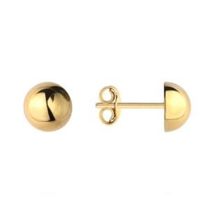 Złote kolczyki kulki 6 mm 375 na sztyfcie | ERgold