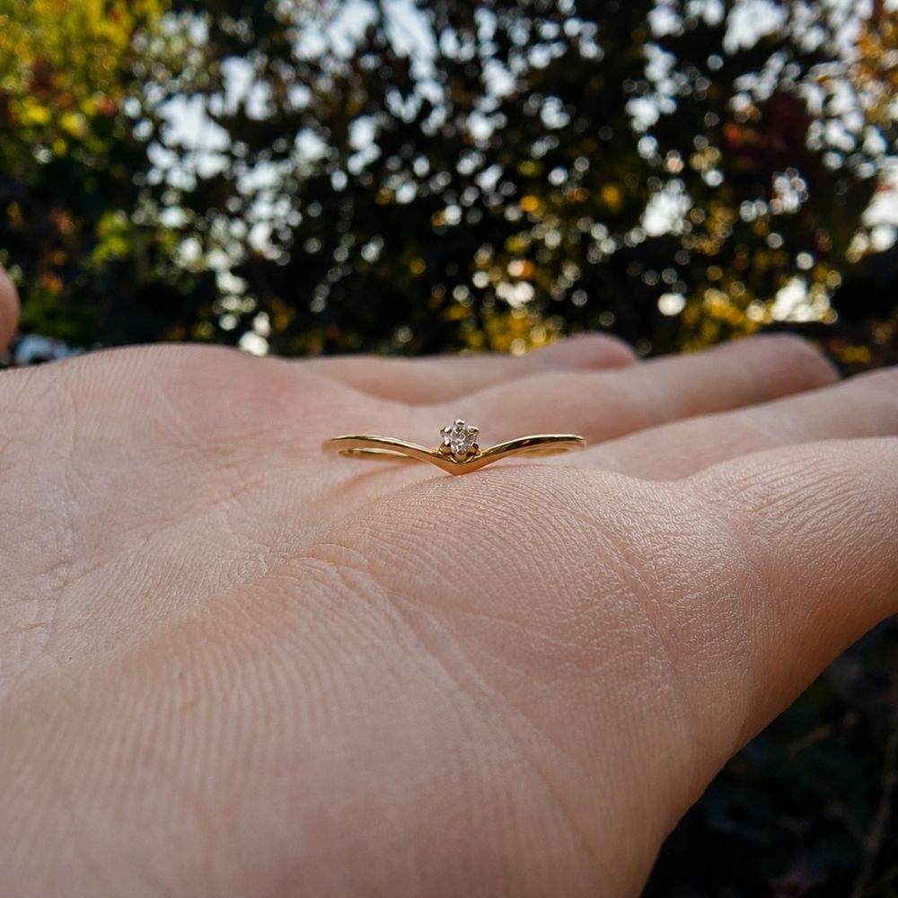 copy of Schöner Goldring mit Zirkonia-Öse 585
