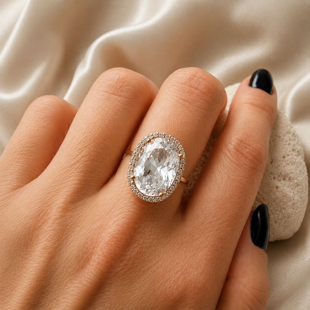 Goldring mit Zirkonia SQUARE
