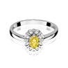 Pierścionek 375 Żółty Diament 0,569 ct Białe Złoto | ERgold